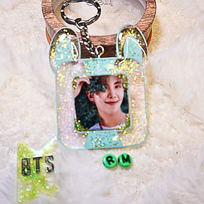 RM BTS RABBIT PHOTO FRAME KEYCHAIN