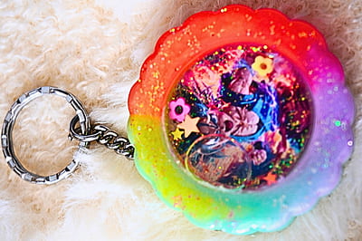 ROUND ANIME PHOTO KEYCHAIN
