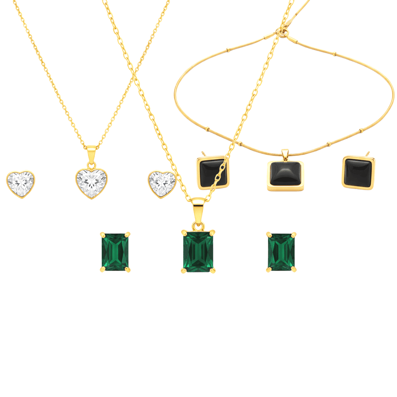 KAYYA21 Elegant Gold-Plated Jewelry Combo Set – Stainless Steel