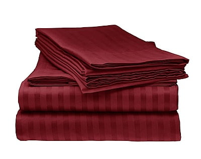 Duvet / Comforter Cover Glace Cotton 300 TC - Striped - Maroon