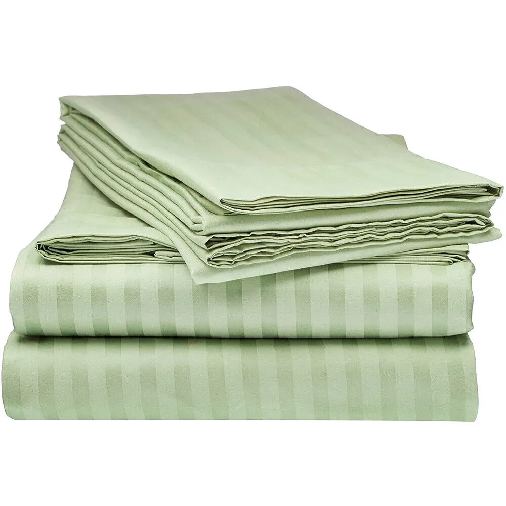 Duvet / Comforter Cover Glace Cotton 300 TC - Striped - Oyster