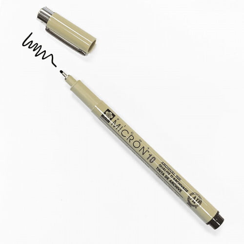 SAKURA PIGMA MICRON 10 FINELINER PEN, 0.60MM LINE WIDTH SAKURA PIGMA MICRON 10 FINELINER PEN, 0.60MM LINE WIDTH
