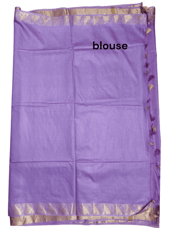 Lavender Plain Kota Silk Saree with Running Blouse