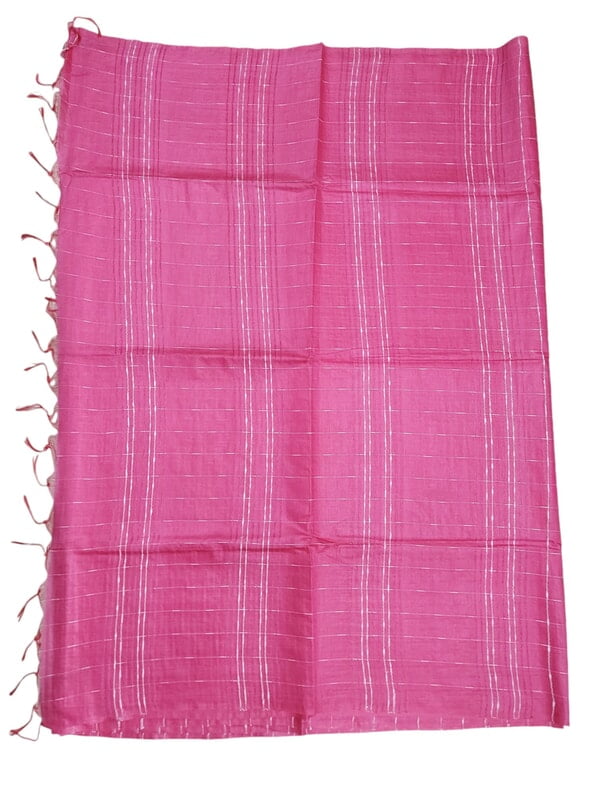 Pink Woven Kota Silk Saree with Running Blouse