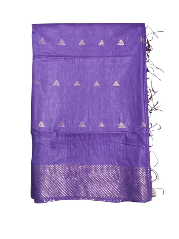 Purple Woven Kota Silk Saree with Running Blouse