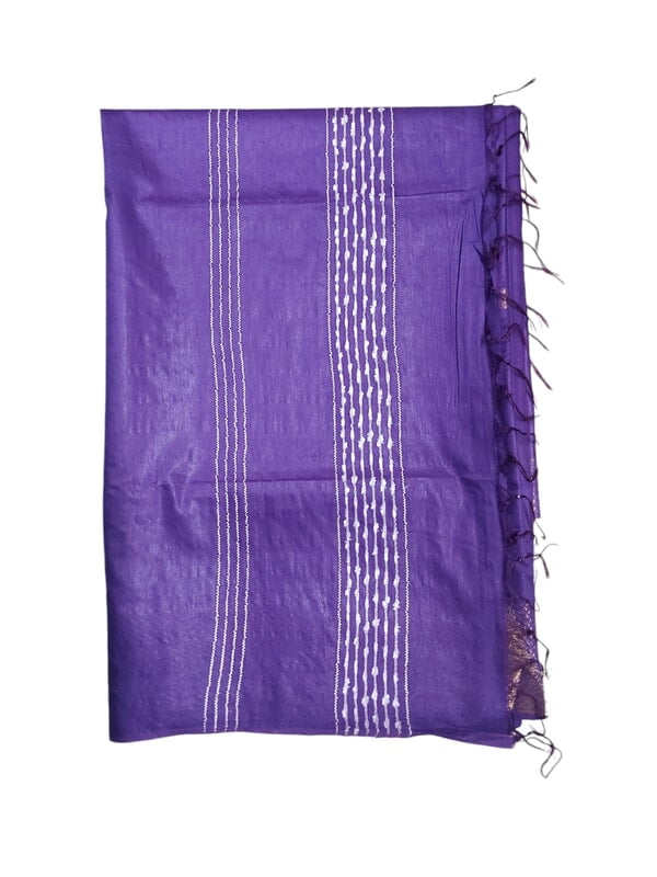 Purple Woven Kota Silk Saree with Running Blouse
