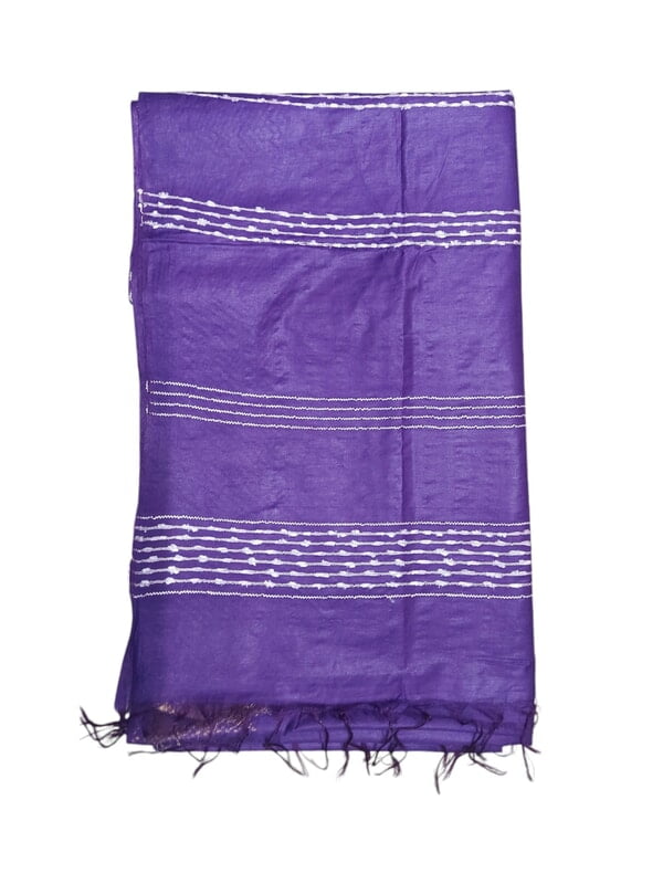 Purple Woven Kota Silk Saree with Running Blouse