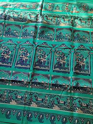 Sea green color meena work pure Mulberry silk Baluchari Sea green color meena work pure Mulberry silk Baluchari