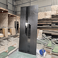 Contemporary 2D HDHMR Door with Black Acrylic | Enamel Painted Finish Contemporary 2D HDHMR Door with Black Acrylic | Enamel Painted Finish