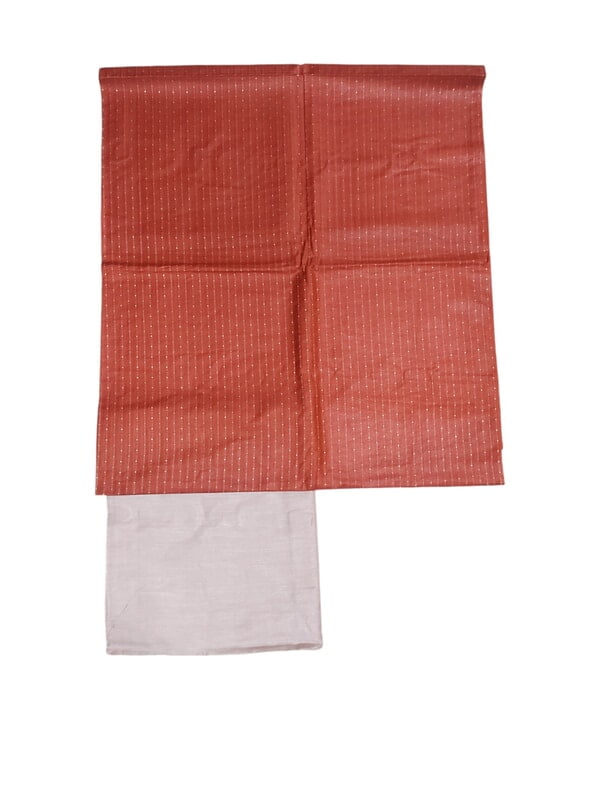 Red Unstitched Solid Woven Salwar Suit Fabric with Dupatta