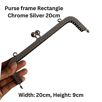 Purse frame Rectangle Chrome Silver Purse frame Rectangle Chrome Silver