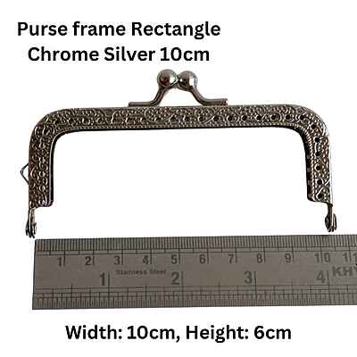 Purse frame Rectangle Chrome Silver Purse frame Rectangle Chrome Silver