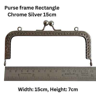 Purse frame Rectangle Chrome Silver Purse frame Rectangle Chrome Silver