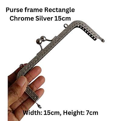 Purse frame Rectangle Chrome Silver Purse frame Rectangle Chrome Silver