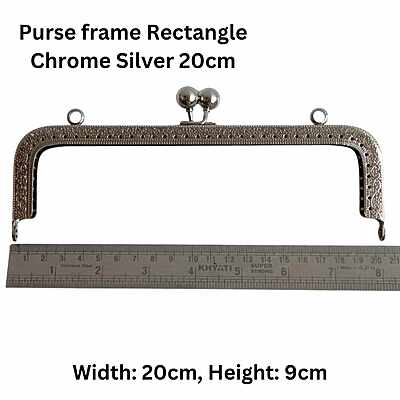 Purse frame Rectangle Chrome Silver Purse frame Rectangle Chrome Silver