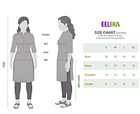 Floral Print Chanderi Kurta, 3/4 Sleeve, Yellow