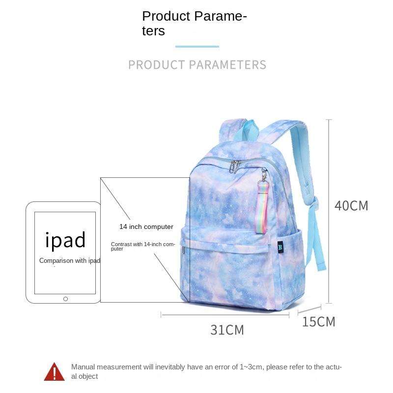 High School Water-Repellent Lightweight College Students' Fashion INS Wind Backpack Stylish School Bag rainbow colours High School Water-Repellent Lightweight College Students' Fashion INS Wind Backpack Stylish School Bag rainbow colours