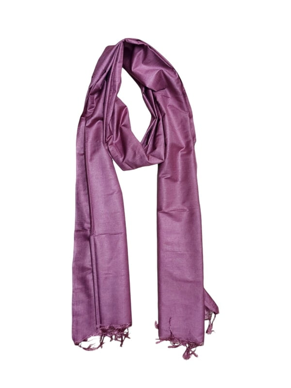 Light Plum Cotton Silk Solid Dupatta