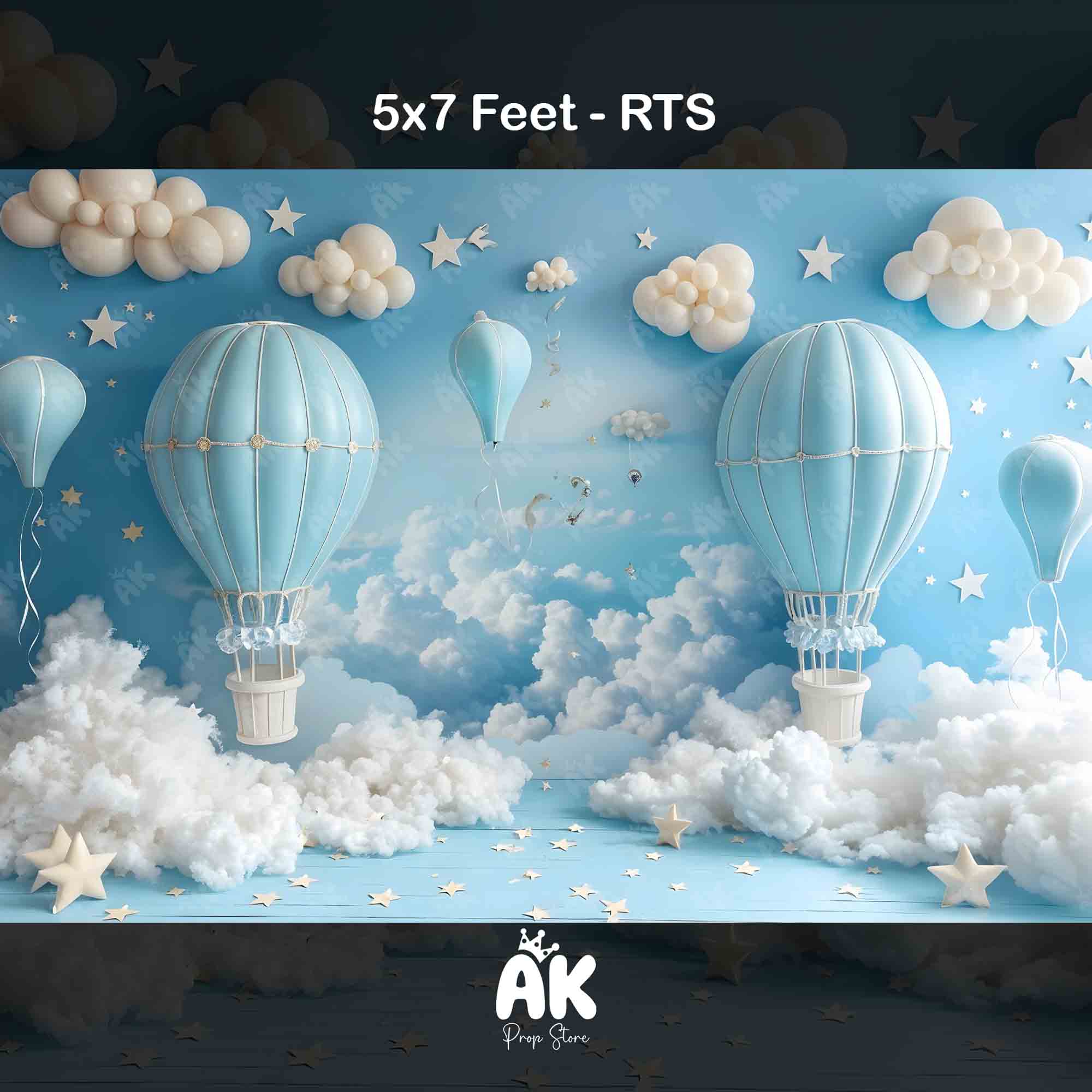 Blue Balloon Day - 5x7 Feet