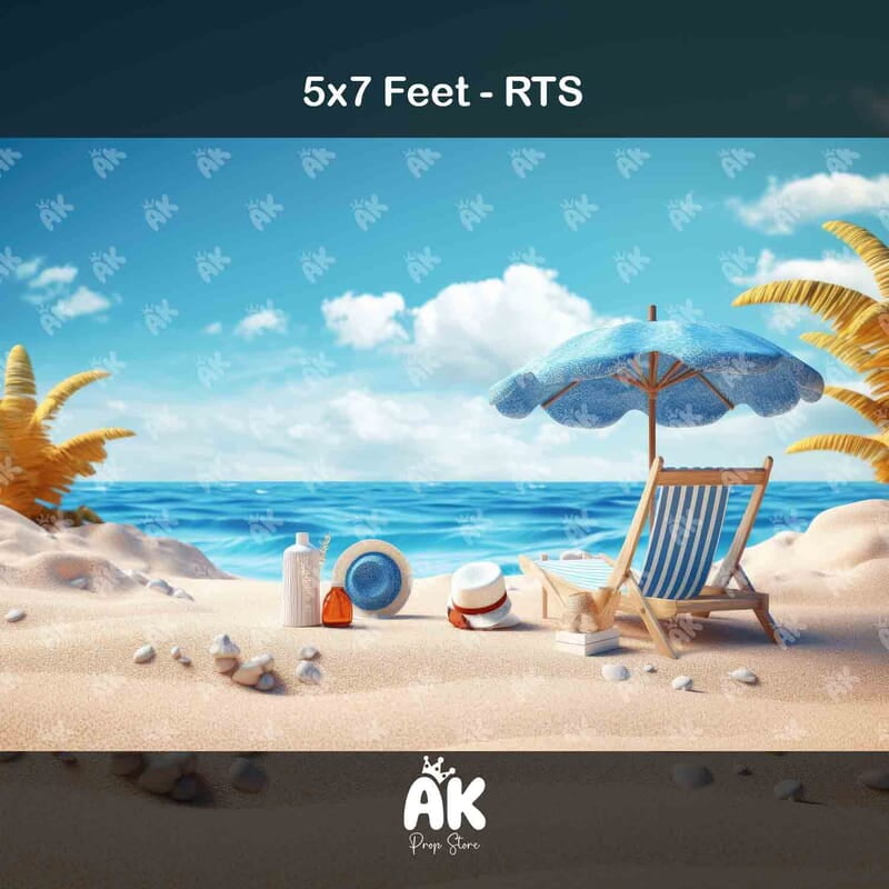 A Day at beach  - 5x7 Feet