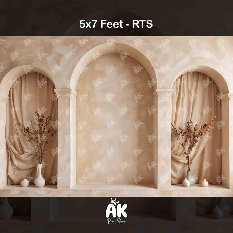 Beige Arch Wall - 5x7 Feet Beige Arch Wall - 5x7 Feet