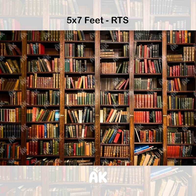 Light Wood Library - 5x7 Feet