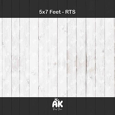 Rustic White Wood Planks - 5x7 Feet