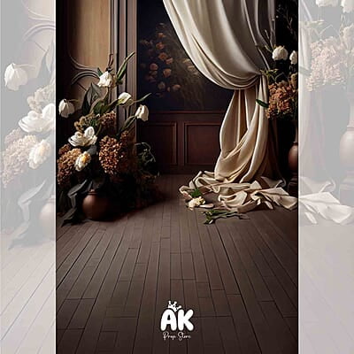 Brown Floral Curtain Brown Floral Curtain