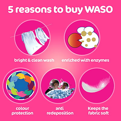 WASO | 5-in-1 Detergent Powder 2KG (Buy 1 Get 1) WASO | 5-in-1 Detergent Powder 2KG (Buy 1 Get 1)