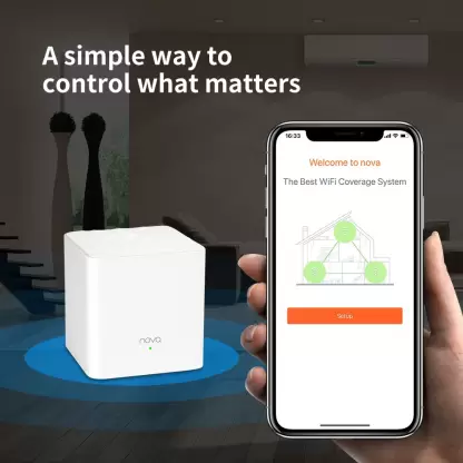 Tenda MW3 Whole Home Mesh WiFi System, Dual Band AC1200 Mbps Router Replacement for Smart Home, 3000 sq. ft Network Coverage (White, Pack of 3) Tenda MW3 Whole Home Mesh WiFi System, Dual Band AC1200 Mbps Router Replacement for Smart Home, 3000 sq. ft Network Coverage (White, Pack of 3)