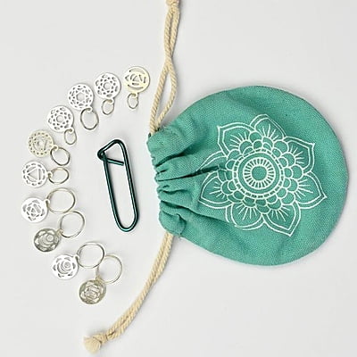 Sterling silver plated chakra stitch markers - The Mindful collection Sterling silver plated chakra stitch markers - The Mindful collection