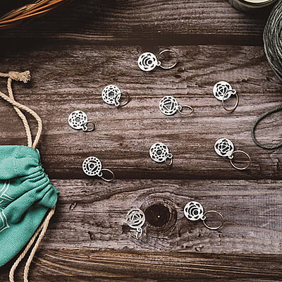 Sterling silver plated chakra stitch markers - The Mindful collection Sterling silver plated chakra stitch markers - The Mindful collection