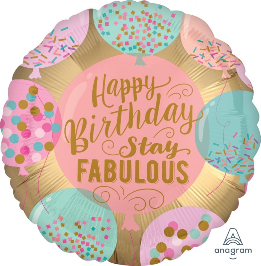 Anagram 18″ Happy Birthday Stay Fabulous Balloon S40 Anagram 18″ Happy Birthday Stay Fabulous Balloon S40