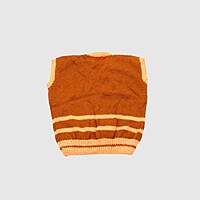 (3-4 Years) Baby Woolen Sweater, Handknitted, Brown and Peach