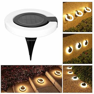 Popcorn 2 In 1 Model Solar Garden Light Waterproof Disc Lamp for Outdoor, Home,Garden
