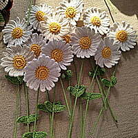 Crochet White Daisy (Bunch of 6) Crochet White Daisy (Bunch of 6)