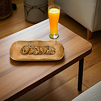Wooden tray for serving breakfast, tea, coffee and toast, 10 inches * 5.5 inches