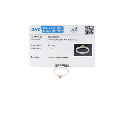 Sterling Silver Yellow Sapphire Ring-Kanagapushparagam