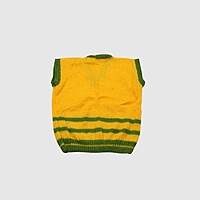 (3-4 Years) Kids HandKnitted Woolen Sweater, Yellow with Green Stripes