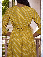 YELLOW STRIPED COTTON SALWAR SUIT SET