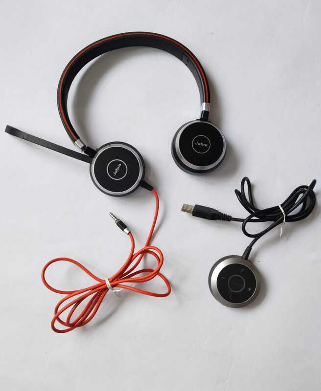 Used Jabra Evolve 40 Professional Wired Headset With USB controller Used Jabra Evolve 40 Professional Wired Headset With USB controller