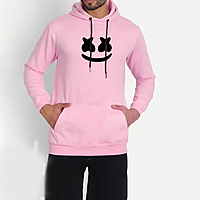 Sublimation Printed Hoodies Pink Colour Men's and Women's Long Sleeve Cotton Blend Hooded Neck Sweatshirt Hoodies