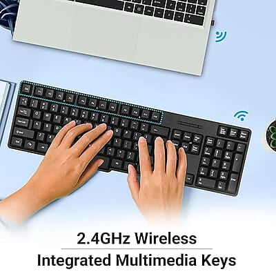 Zebronics Zeb-Companion 107 USB Wireless Keyboard and Mouse Set with Nano Receiver (Black)