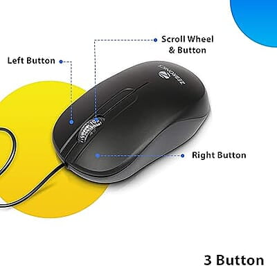 ZEBRONICS Zeb Sprint USB Optical Mouse That Comes with an Ergonomic Build and Three Buttons and is a high Precision one with 1200 DPI